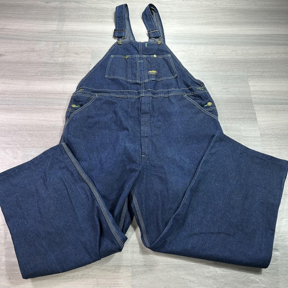VINTAGE‎ OshKosh Bib Overalls Mens 42x28 Blue Denim 90s Workwear Made In USA